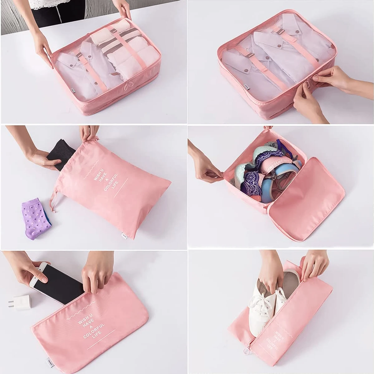 Sacs de rangement pour valise, 7 pièces