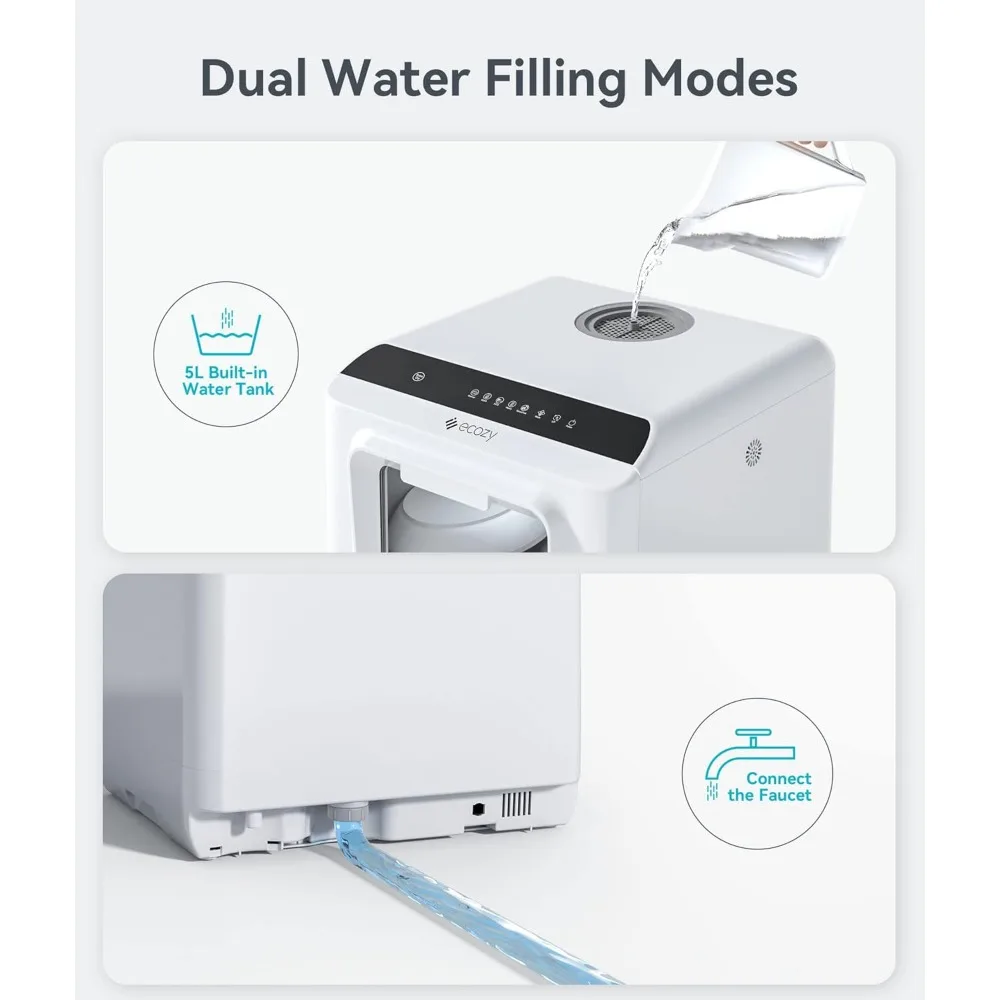 Portable Dishwasher Countertop, Mini Dishwasher with a Built-in 5L Water Tank, No Hookup Needed, 6 Washing Programs, Extra Air