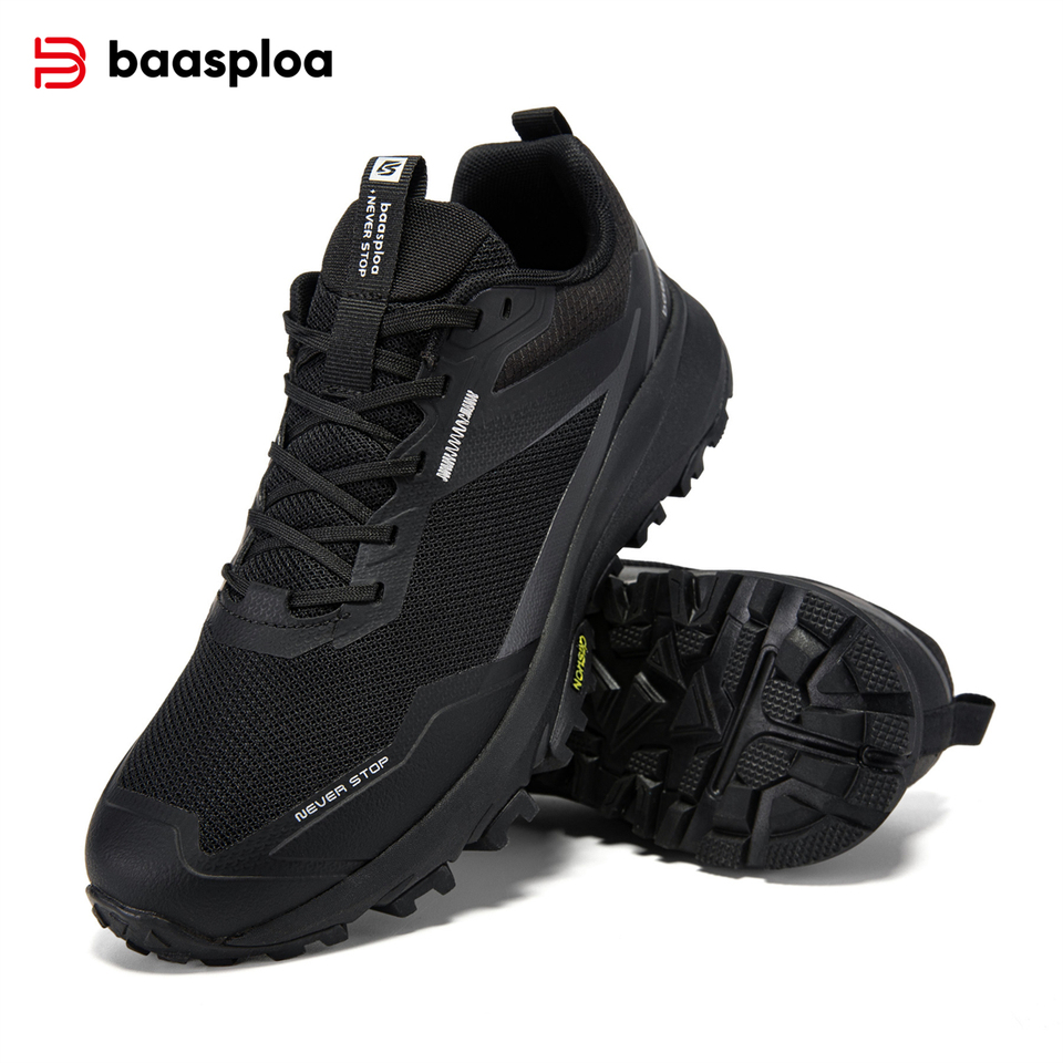 Baasploa New Hiking Shoes Men Outdoor Lightweight Camping Waterproof Sneakers Male Casual Non-slip Wear-Resistant Walking Shoes