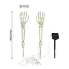 Light Up Skeleton Hands Solar Pathway Lights Solar Halloween Skeleton Arms Stakes Sound Effect Garden Stake Lights Halloween 6