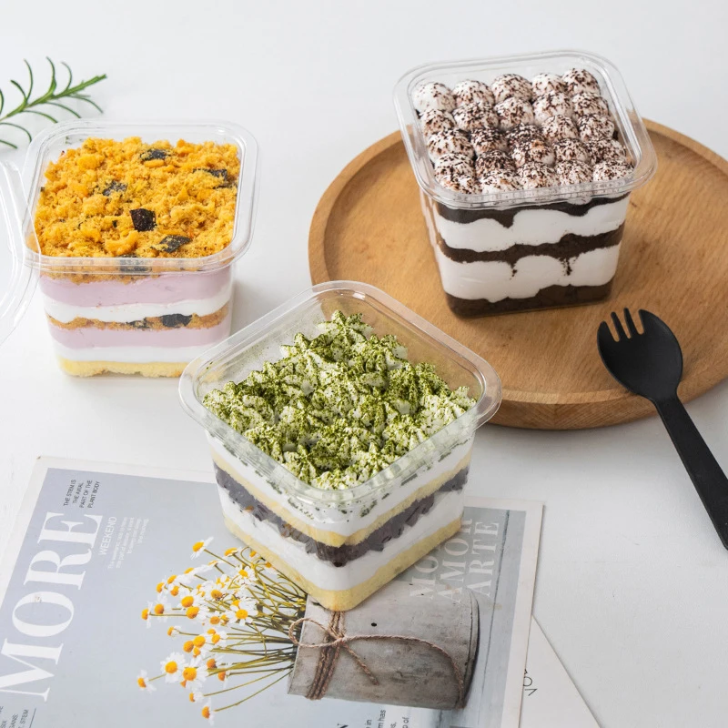 10/25/50 Pcs Transparent Cake Boxes, Disposable Plastic Tiramisu Dessert Cups, Bowls, C... - SKU TCB01937 - UGI Packaging