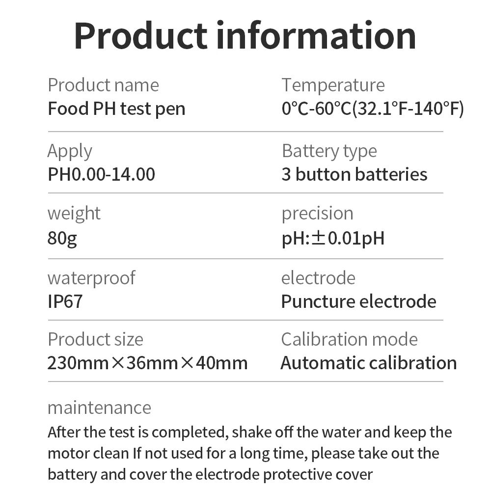 YY-1030 Lebensmittel PH-Messgerät Teig Alkalinitätsmesser Thermometer Elektrode PH-Messinstrument für Lebensmittel Fleisch Käse Milch Kosmetik – Detail 10