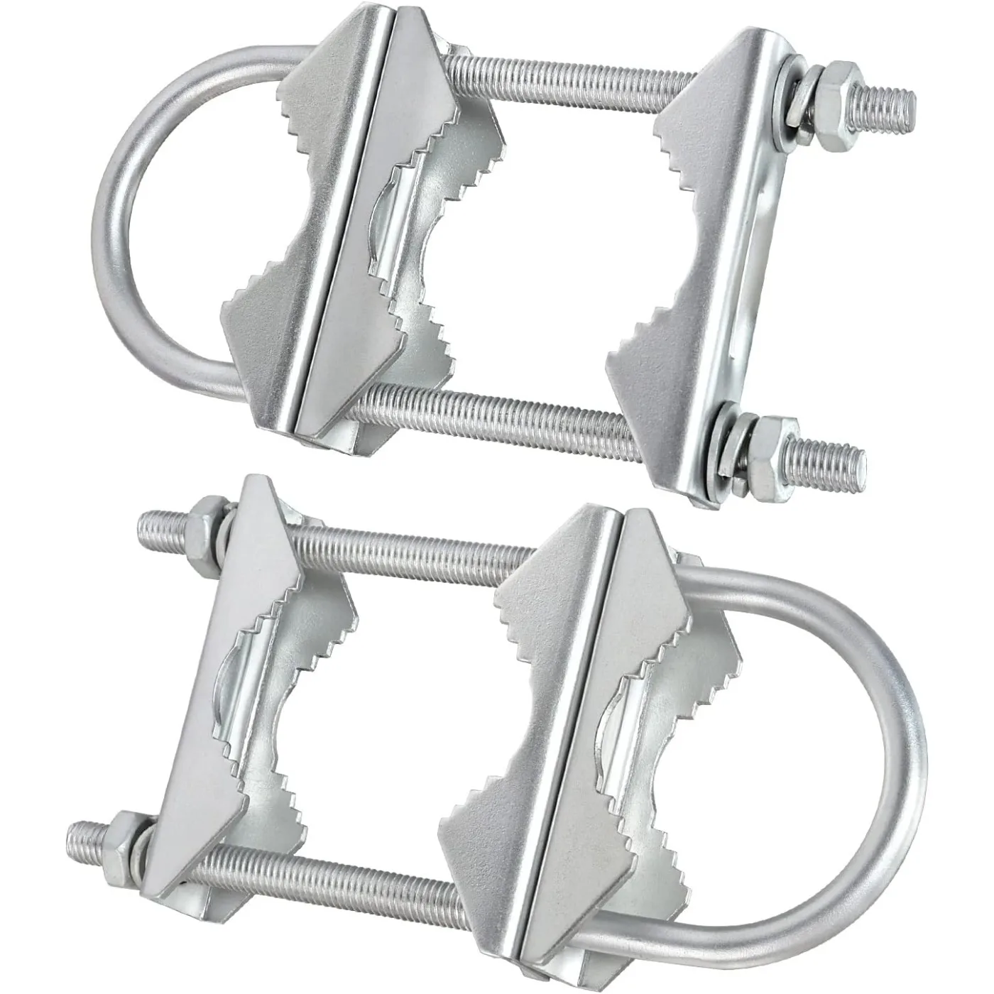 Double Antenna Mast Clamp V Jaw Block U Bolts Heavy Duty Mast to Mount Bracket Kit for Outdoor Antenna 2 sets external antenna shortwave antenna