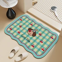 Bathroom floor mat, diatom mud absorbent mat, bathroom bath non-slip foot mat, special-shaped small fresh household carpet 1