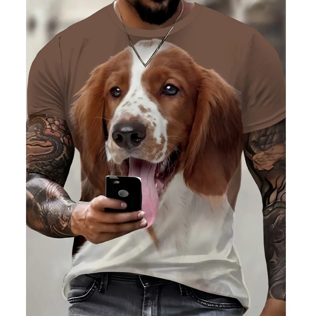 

Футболка мужская с принтом милой собаки, модный топ в стиле хип-хоп, очень большая одежда в стиле Харадзюку