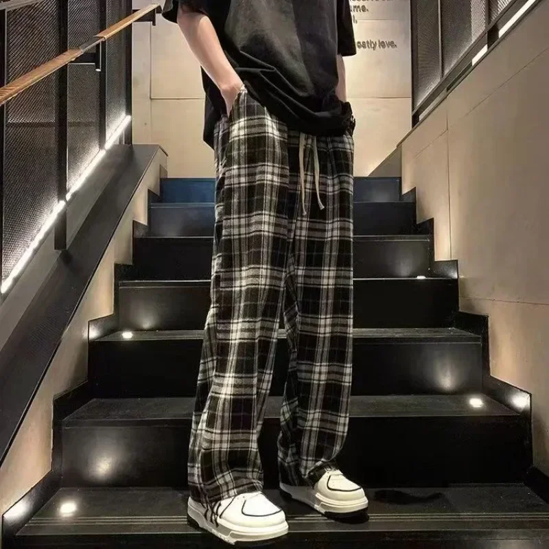 Plaid Pajama Pants Outfit Mens Black And White Checked Trousers