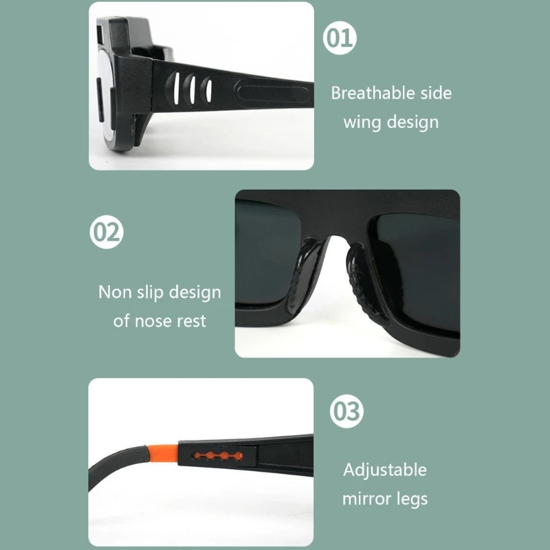 LCD Welder Glasses Safety Protective Solar Powered Auto Darkening Welding Goggles with Adjustable Shade Welder Glasses