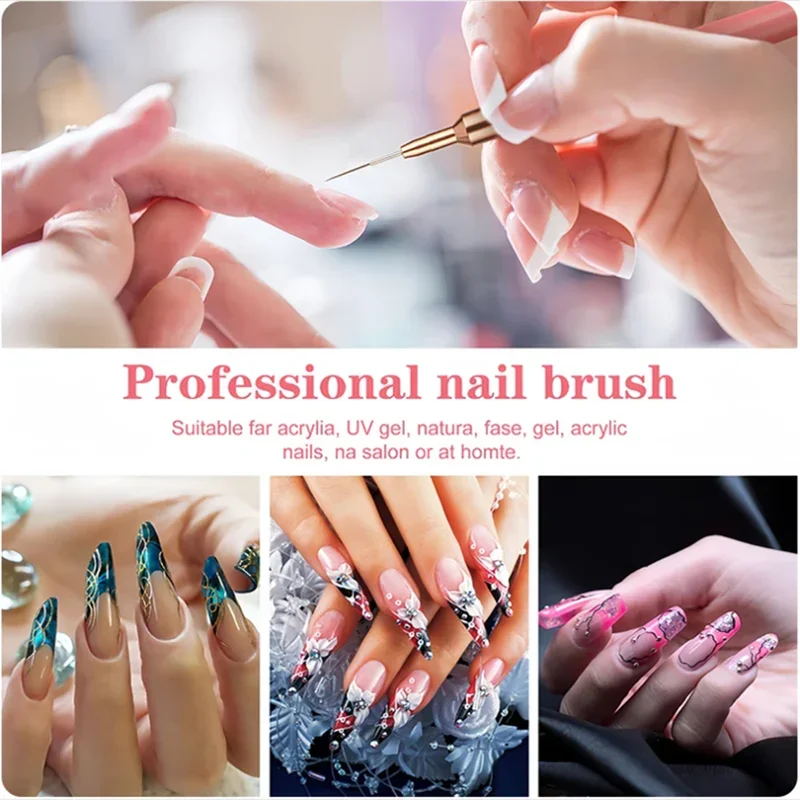 5pcs Nail Art Pen Set Brushes Set Elongated Lines Striping Drawing UV Gel Painting Nail Design Pen Professional Manicure Tool 6