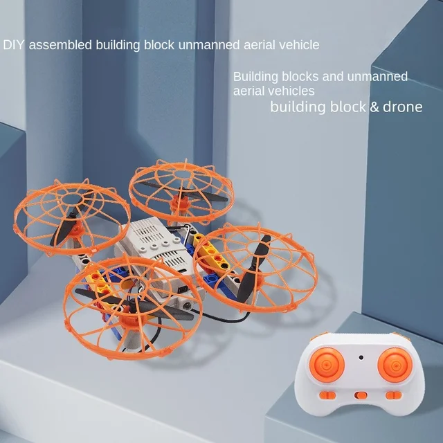 소형 조립식 블록으로 구성된 DIY 쿼드로터 드론 모델