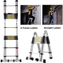 Folding Telescopic Extension Ladder Home Telescoping Ladder Construction Tool Aluminum Multifunction Stilts Step Foldable Ladder
