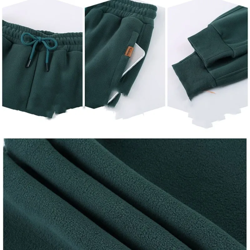 Women's Autumn Winter Elastic High Waist Solid Pockets Tie Feet Harlan Casual Sports Loose Trousers Vintage Fashion Pants