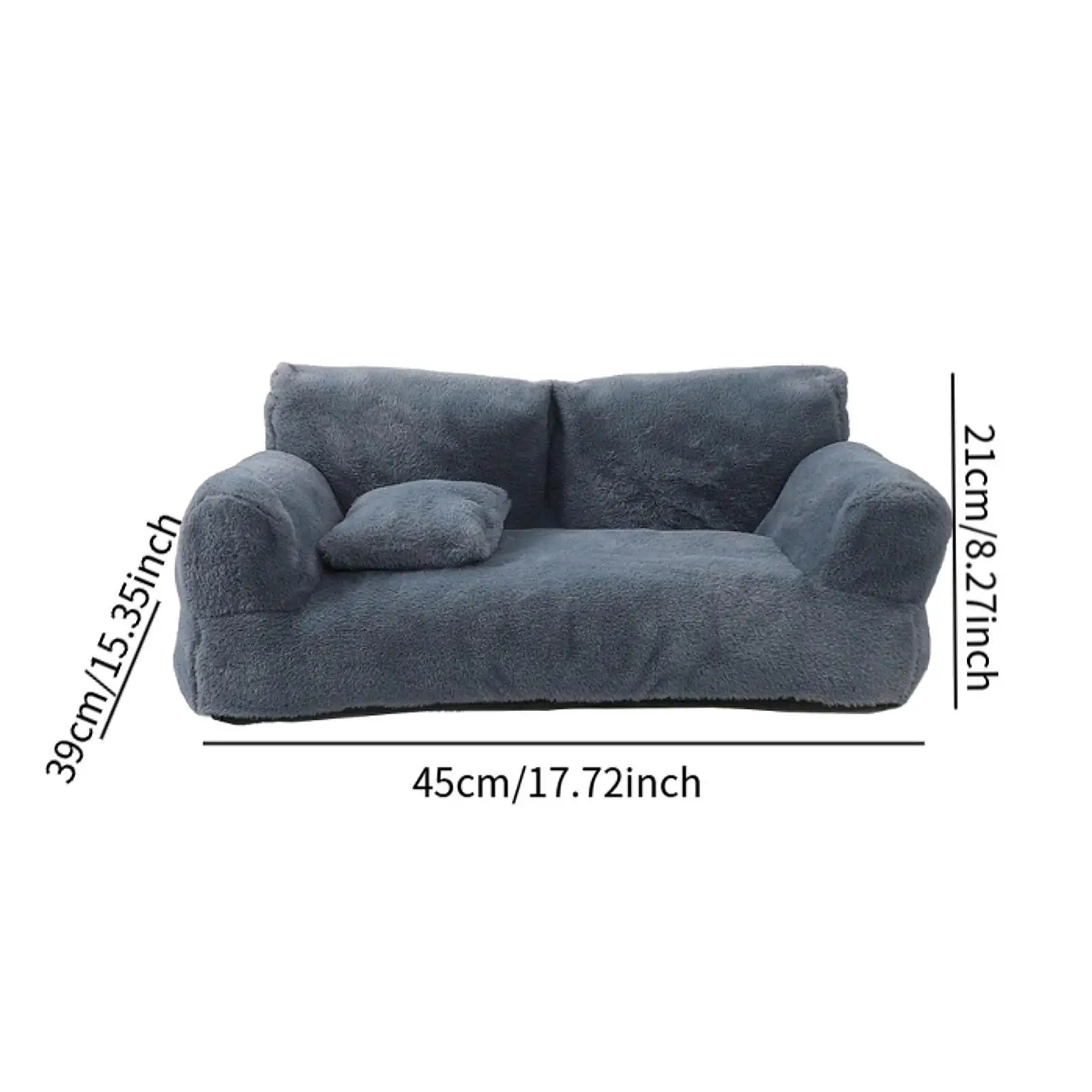 Pet Sofa Soft Plush Anti Slip Bottom Warm Pet Supplies Rectangle Versatile Wear Resistant with Removable Cover for Dog Cat Pet