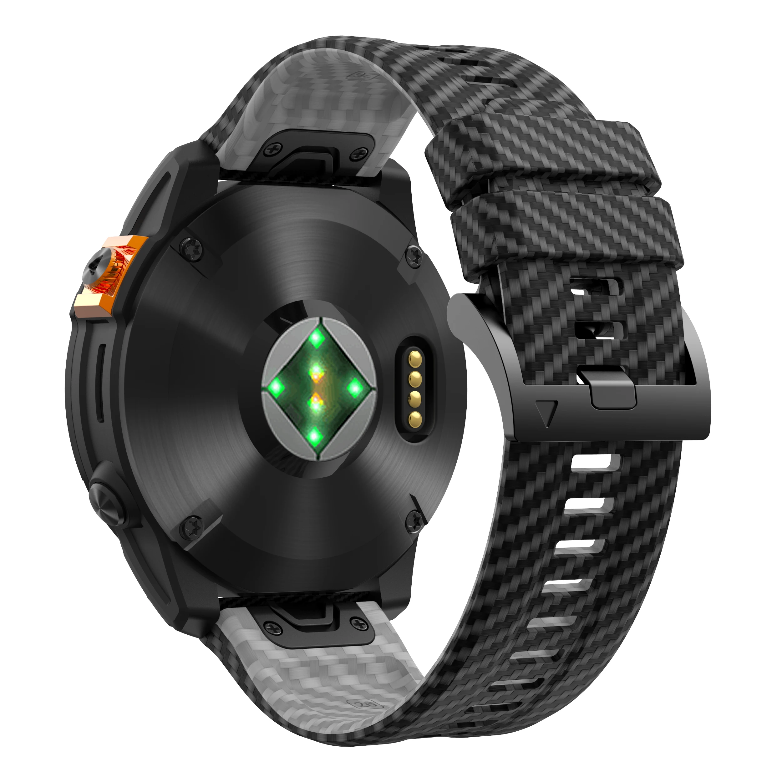 Quickfit Carbon Fiber Watchband with Silicone Strap, 22mm/26mm