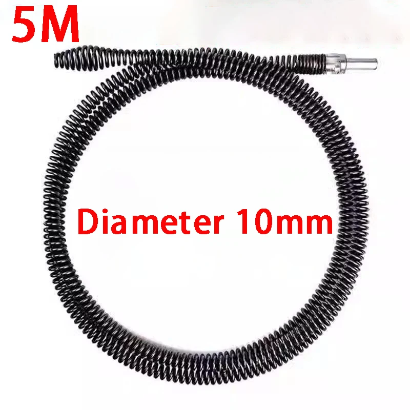 Limpador de Drenagem Elétrica Mola de Dragagem de Esgoto Draga de Tubulação Ferramenta de Limpeza com Conector m m m