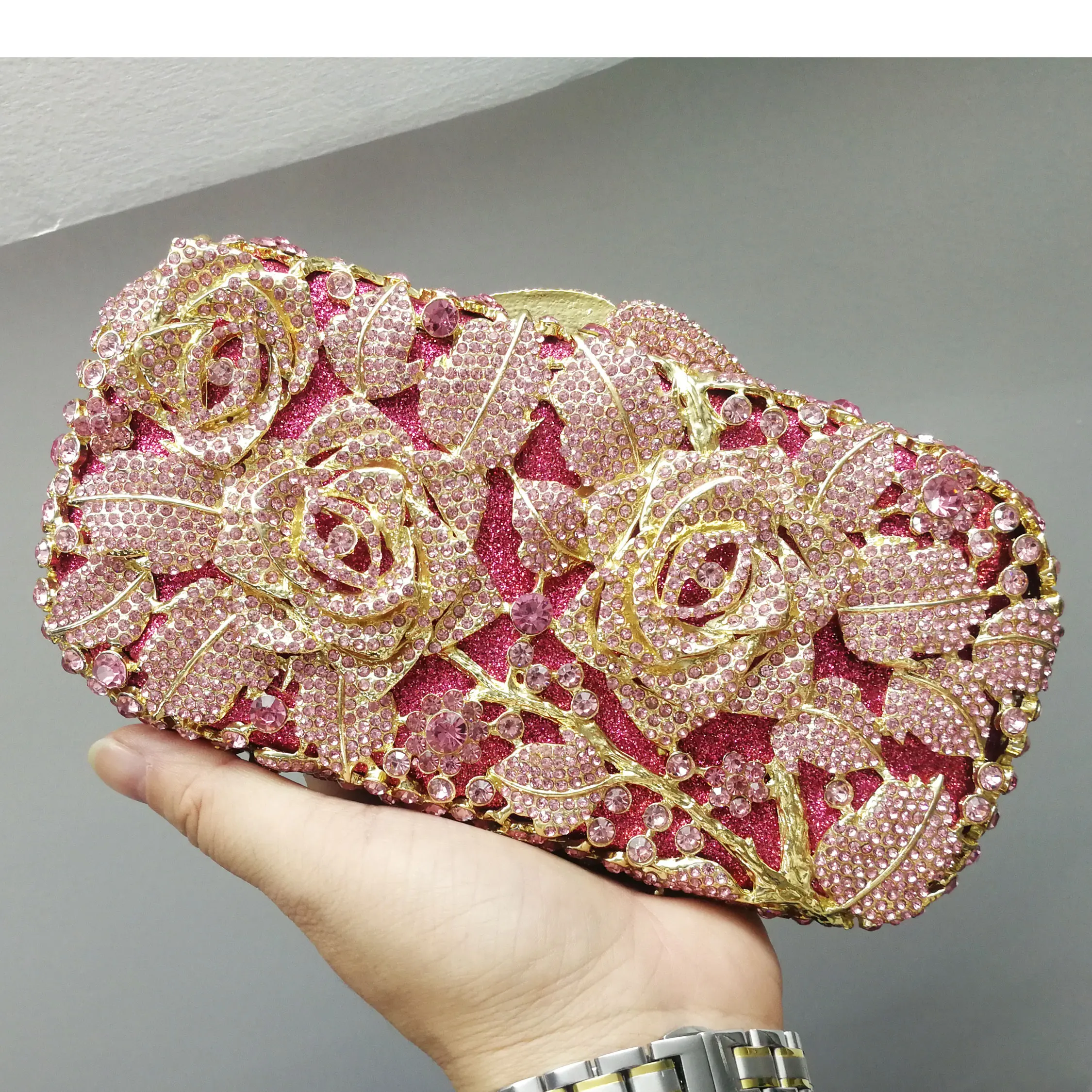 Floral Purses For Women Women Flower Evening Bag Rhinestone Clutch