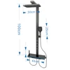 Grey Bathroom Shower Set Waist Spray Smart Digital Display Shower Faucet Full Set Hotel Apartment Bathtub Rainfall Shower System 6
