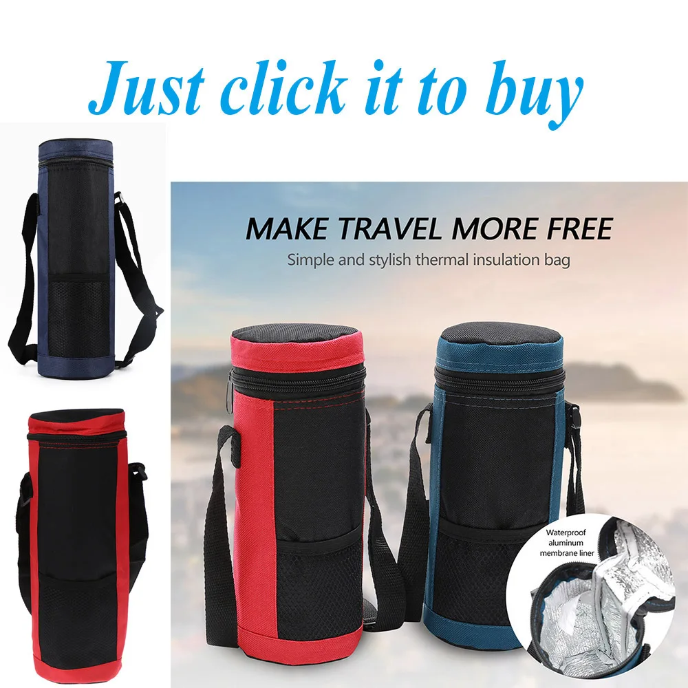 Description Picture 2 of item1 Pc Travel Portable Thermal Insulated 1.5L Bottle Cooler Bags Camping Accessories Insulated Water Bottle Warmer
