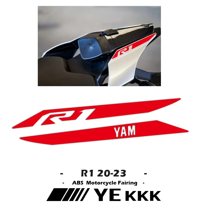 Rear Tail Fairing Sticker Rear Seat Line Hollowing 2020-2023 21 22 23 All Logo For YAMAHA YZFR1 YZF-R1 R1M YZF1000 for yamaha yzf1000 yzfr1 yzf r1 m s 60th anniversary edition full vehicle fairing shell sticker decals