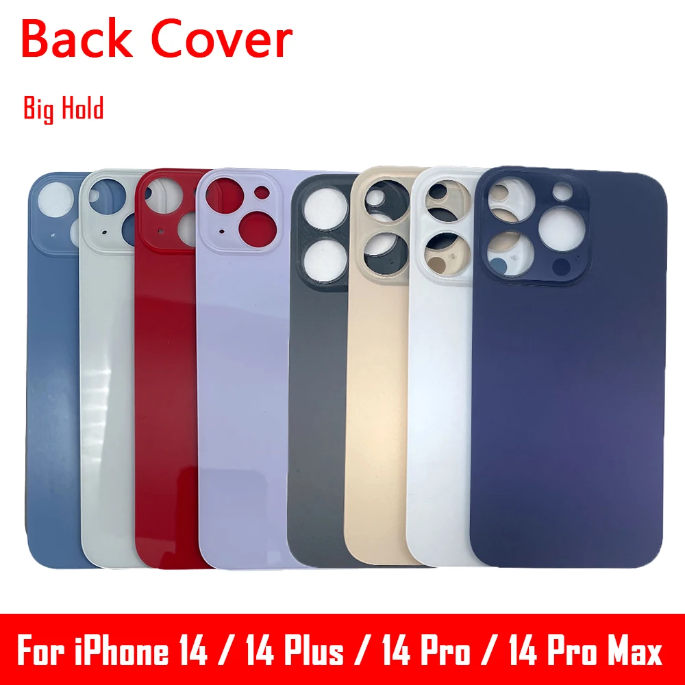 Big Hole Battery Cover For iPhone 14 Plus 14Pro Max Back Glass Cover