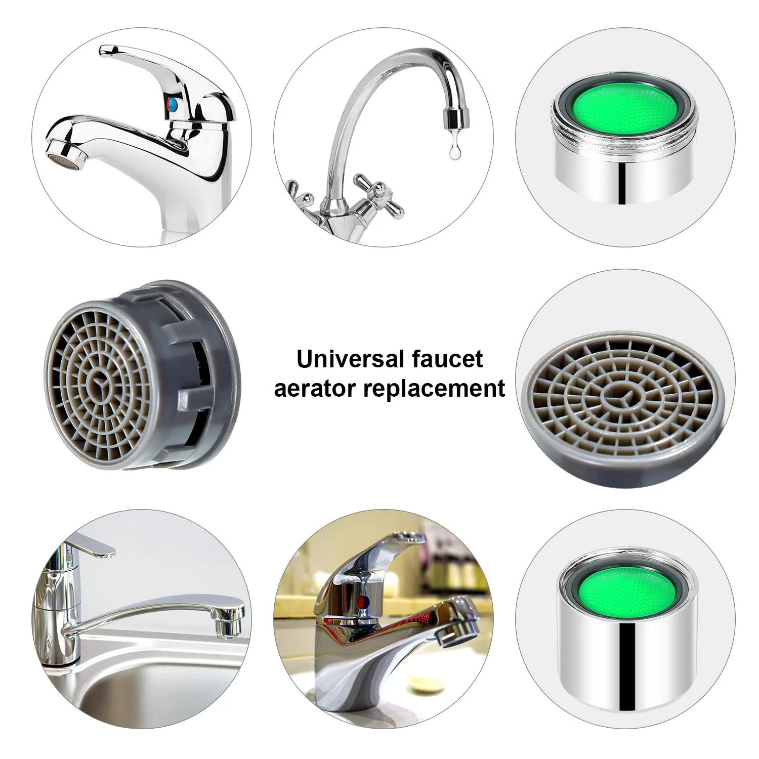 20Pcs Faucet Aerator Flow Restrictor Replacement Parts Insert Sink Basin Tap Filter Kitchen Faucet Accessories