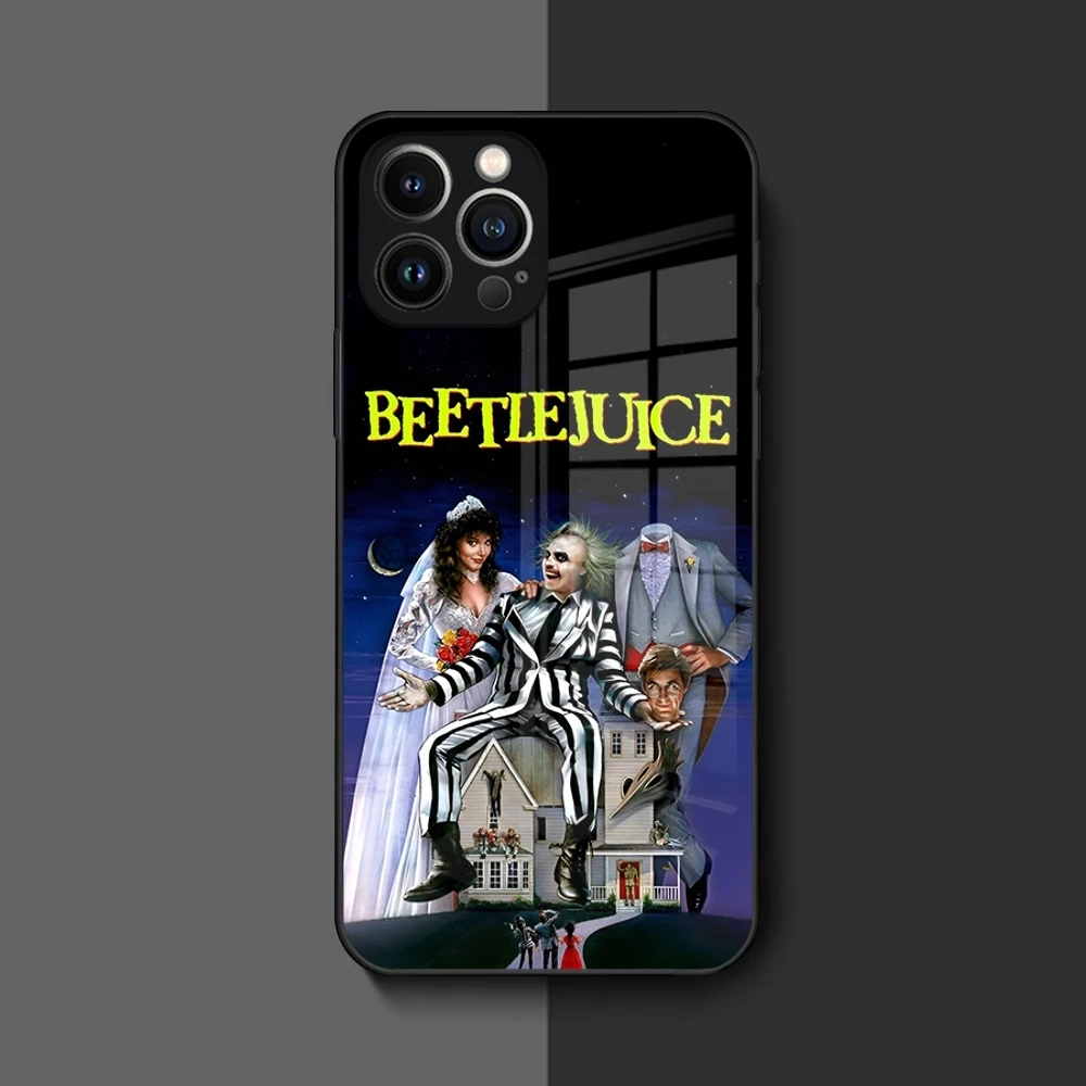 thumbnail image 1 of B-BeetlejuiceS-S 2 Phone Case for Iphone 16 15 14 12 11 13 Pro Max Mini 8 X Xr Xs Puls Black Glass Cover, 1 of 5