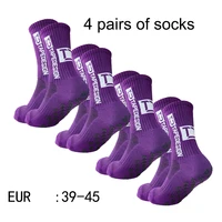 4 paires de nouvelles chaussettes de football collées à tube central TC pour l'entraînement sportif et la compétition, chaussettes antidérapantes et respirantes 6