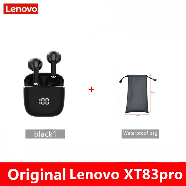 Lenovo XT83 Pro Wireless Bluetooth 5.1 Headphones LED Display Bluetooth Earphones with Dual Mics Touch Control Headsets Earbuds 