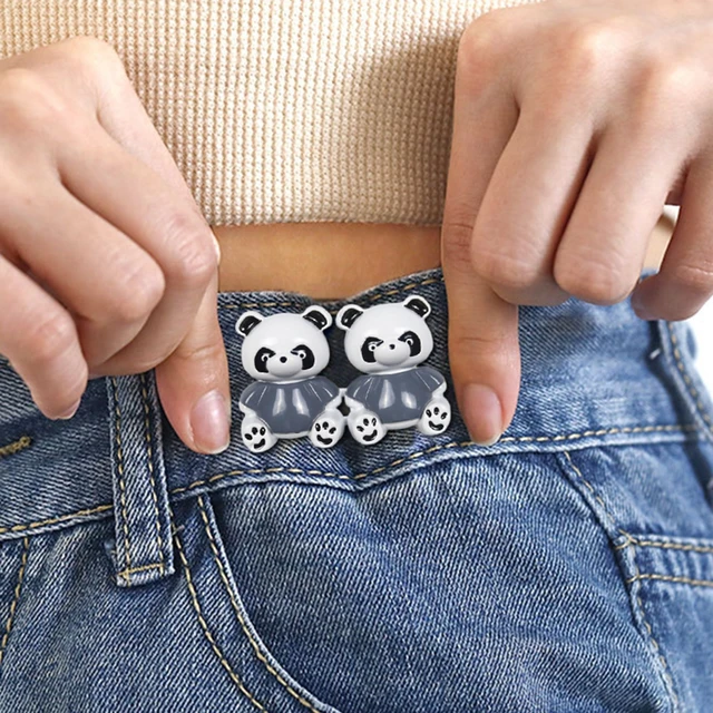 2Pcs Bear Shaped Adjustable Jean Button Waist Buckle Snap Pants Extender  Replacement Jeans Attacher Pins - AliExpress