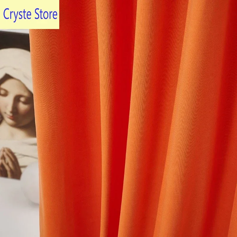 

Light luxury solid color curtains bedroom blackout curtains multi-color patchwork curtains