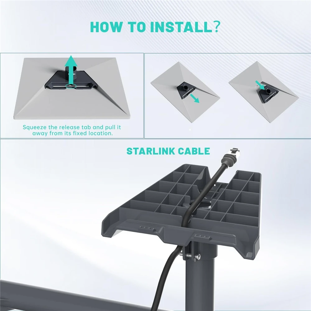 Starlink Gen 3 Roof Eaves Mounting Bracket Satellite Mounting Bracket Stainless Steel Wall Mounted Bracket for Internet Satellite V3 Installation Kit
