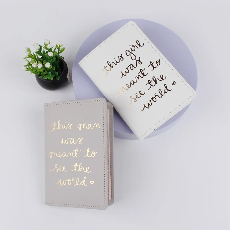 

PU Leather Passport Cover Simple Letter Travel ID Credit Card Passport Holder Wallet Women Men Passport Cover Holder Travel Gift