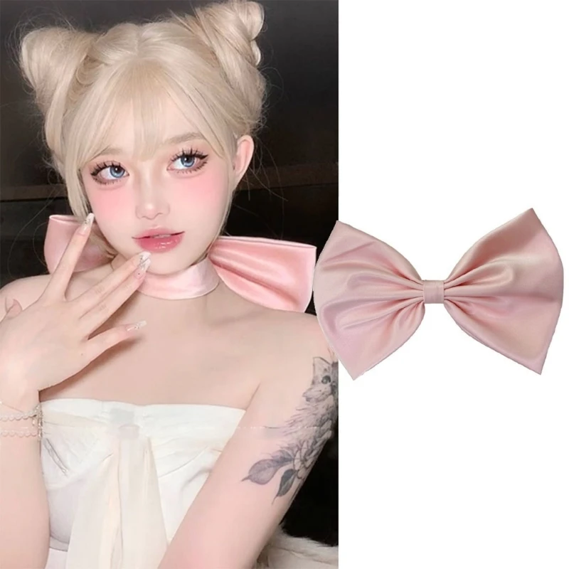 

Women Sweet Bow Choker Necklace Fashion Big Ribbon Bowknot Collar Bowtie Neckband Lolita Girls Anime Cosplay Costume Necktie