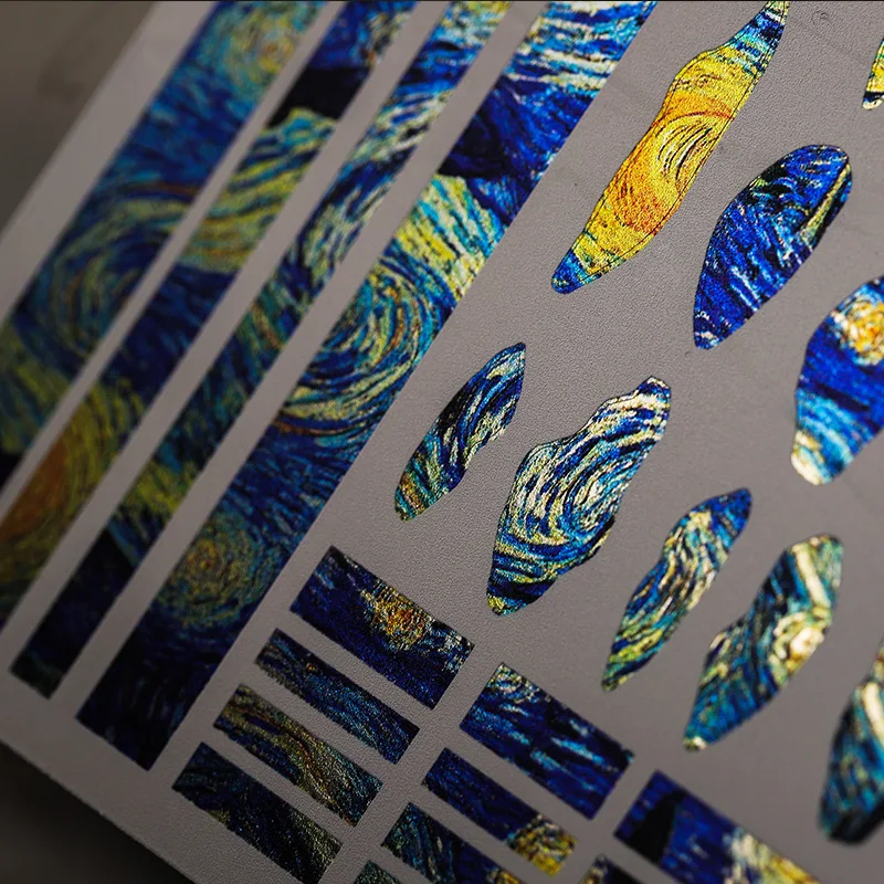 New Electroplated Metallic Luster 3D Nail Art Stickers The Starry Night Decals Silders For Nails Decoration Manicure Supplies