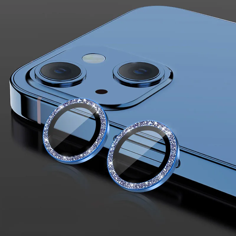 HD Glas Kamera Schutz gehärtet für iPhone 15 14 13 12 11 Pro Max Plus Diamant Glitzer Objektiv Film_voghion.com