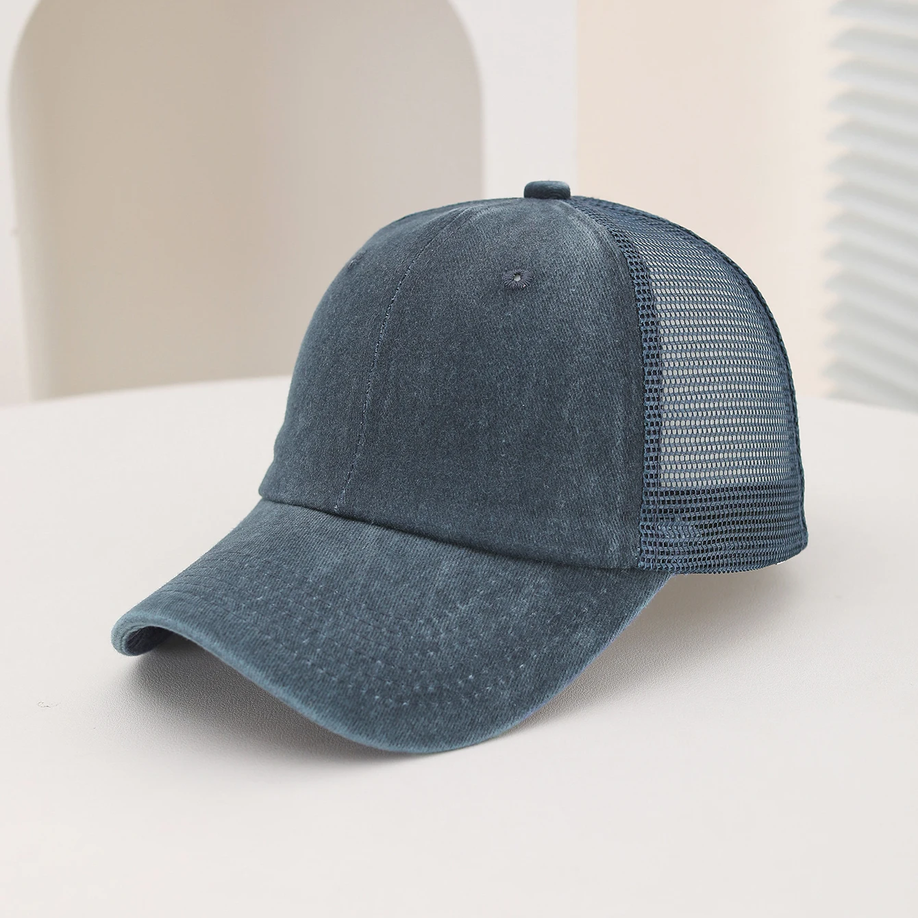 Lässige Wasserwäsche-Mesh-Baseballkappe, Verstellbare Baseballkappe mit Gebogenem Schirm, Sommerliche Schweißabsorbierende und Atmungsaktive Sonnenmütze – Detail 19