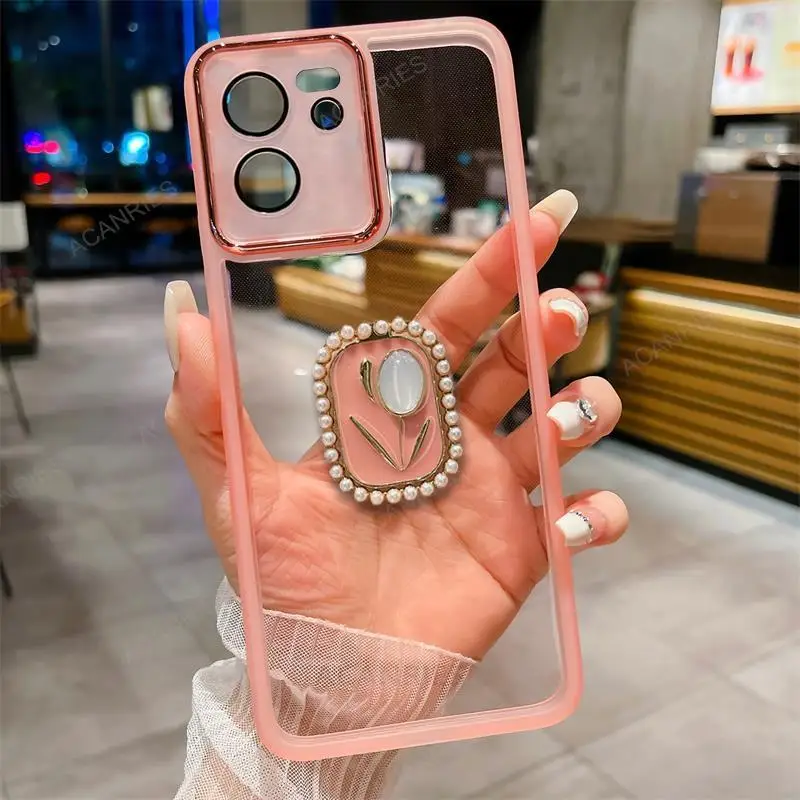 Pour Xiaomi Mi 13T 11T Pro support tulipe coque souple en Silicone transparent Mi13Lite Mi12lite Mi13t Mi13tpro Mi11t Mi11tpro support_voghion.com