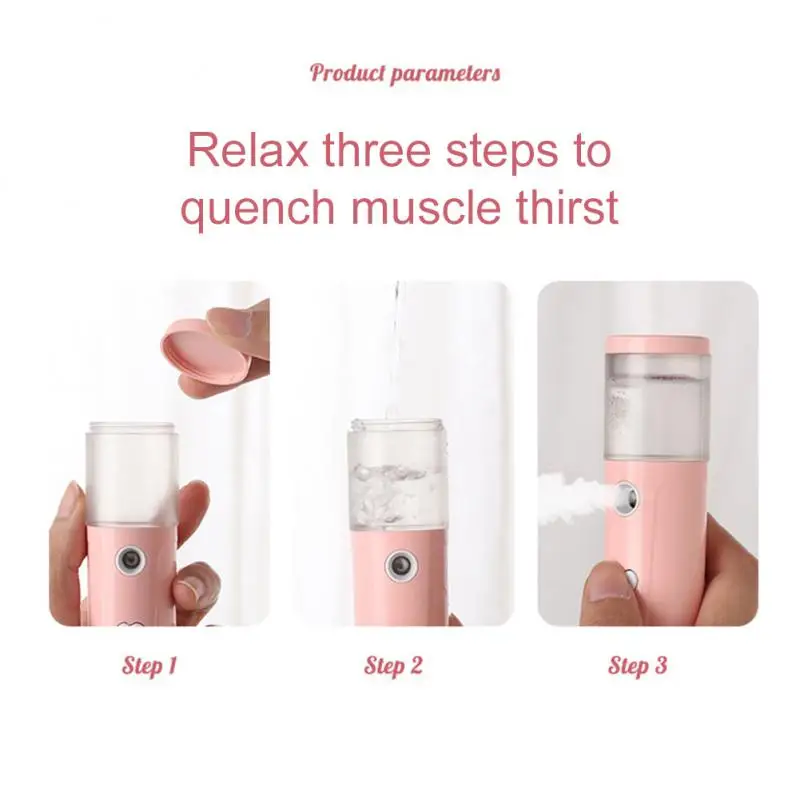 1~5PCS 30ML Nano Mist Sprayer Facial Cooling Face Sprayer USB Chargeable Portable Humidifier Women Beauty Moisturizing Skin Care