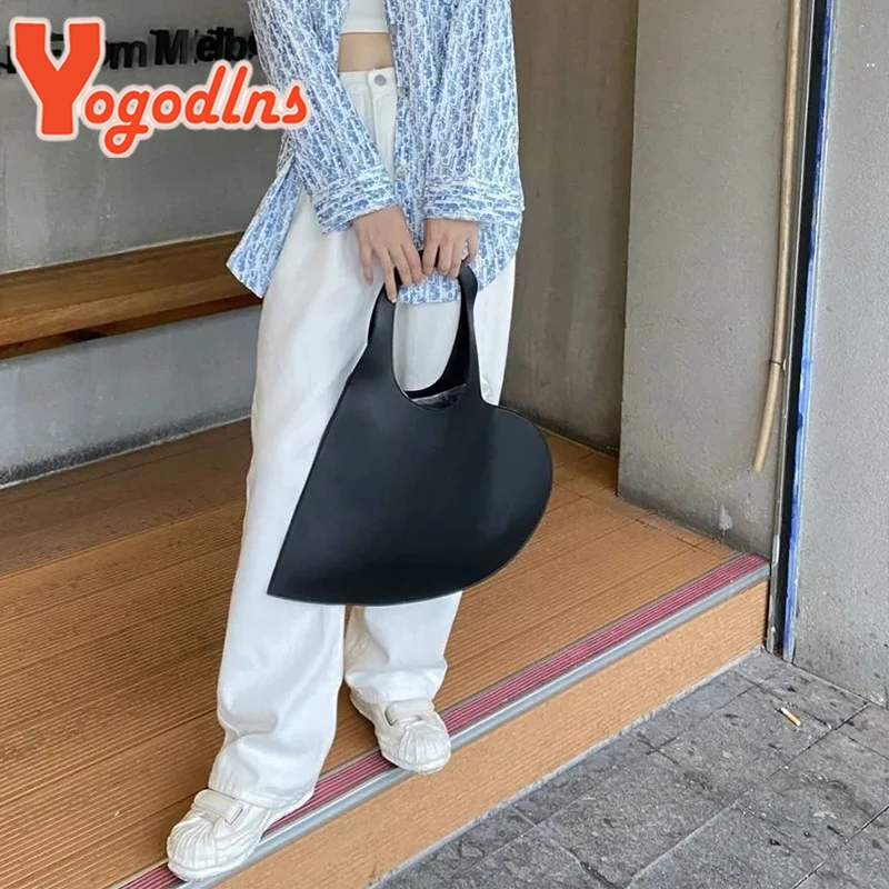 Fashion Heart Handle Bag For Women PU Leather Shoulder Bag Trendy Brands Underarm Bag Designer Portable purse