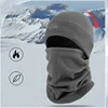 Tactical Fleece Hat&Scarf Set Thermal Head Cover Winter Warm Balaclava Face Mask Sports Cycling Bonnet Neck Protector 3