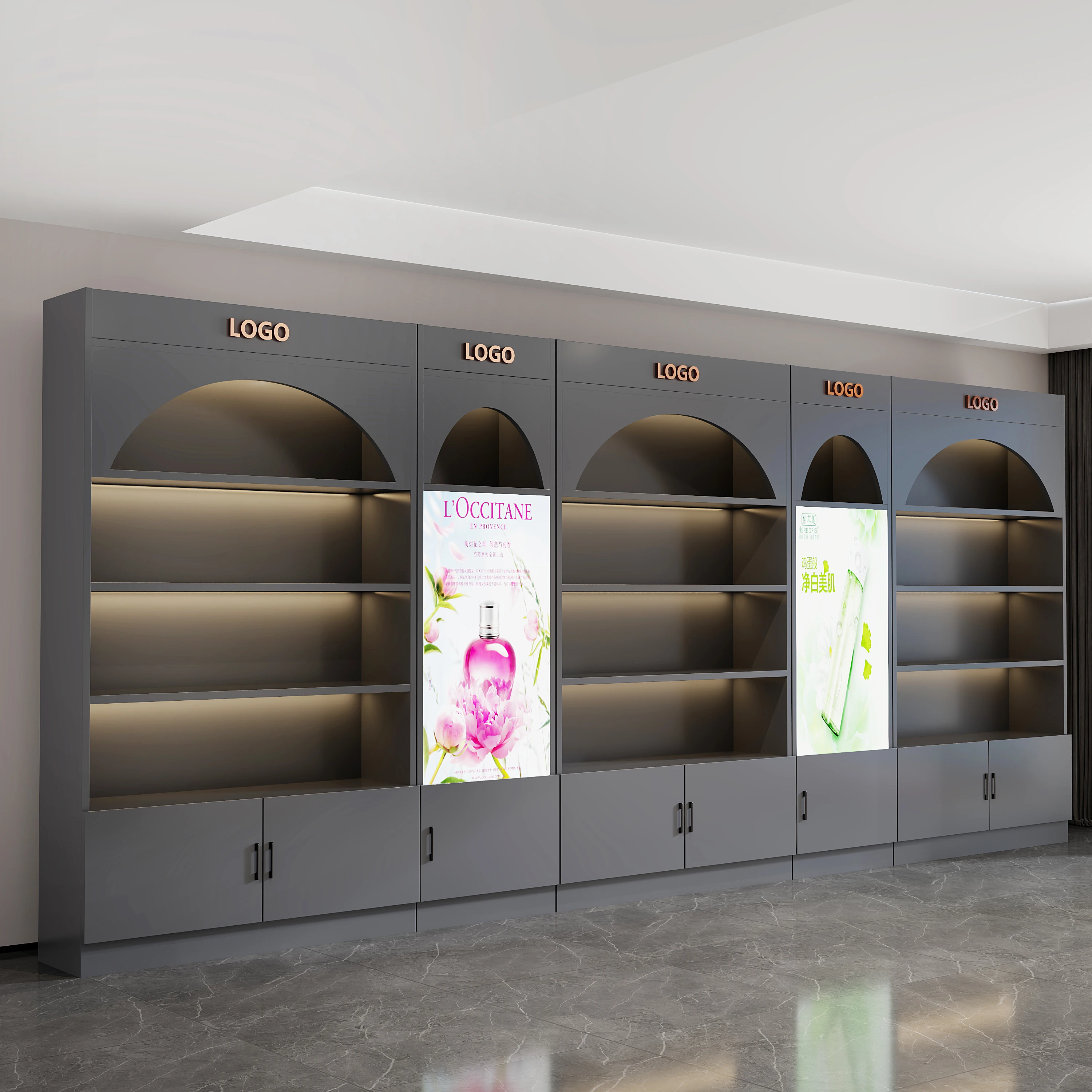 a55 Nordic Creative Cosmetics Display Cabinet and Rack Modern Beauty Salon Display Cabinet Nail Salon Shelf Office Furniture