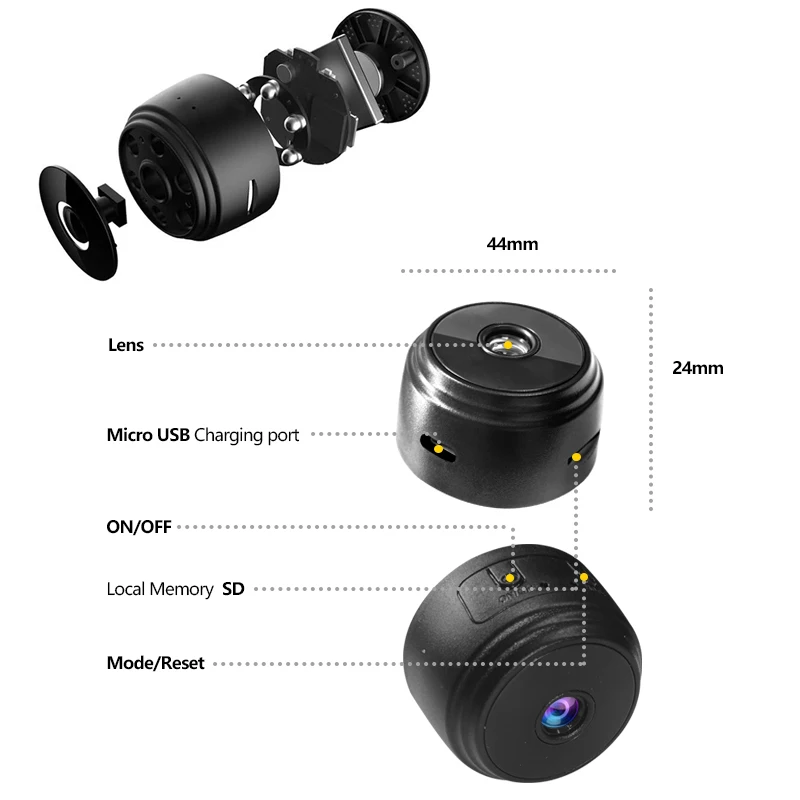 A9 2MP Mini Camera WiFi Wireless Monitoring Security Protection Remote Monitor Camcorders Video Surveillance Smart Home 4