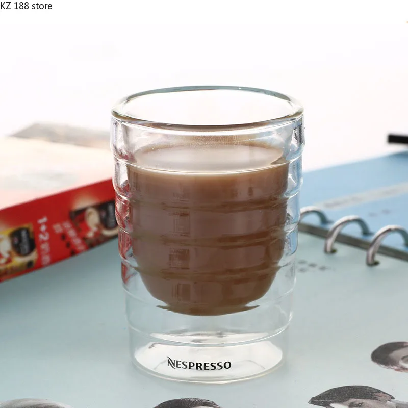 6pcs/set new arrivals Nespresso Double Wall Coffee Glass Mug Cup