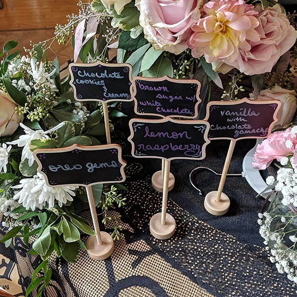 20PCS Mini Chalkboard Sign with Easel Stand ,Food Labels for Party et ,Blackboard for Message Board Signs,Weddings