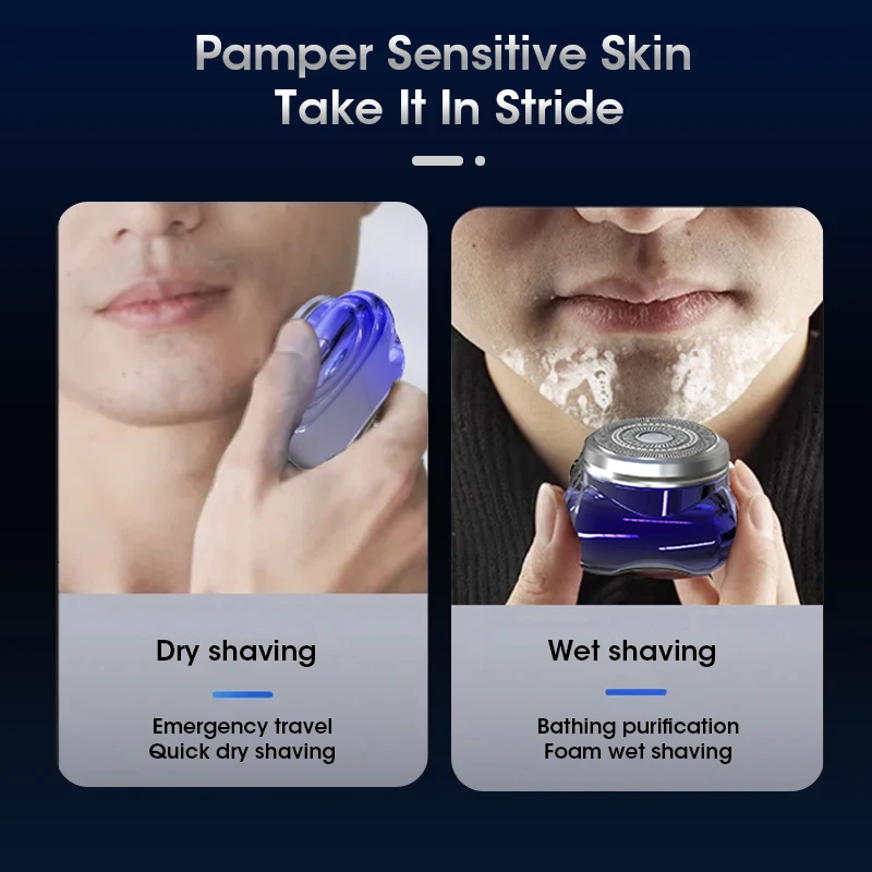 Mini Shaver Electric Waterproof Shaver Portable Male Travel Shaver with Digital Display USB Rechargeable Dry Wet Shave Razor 6