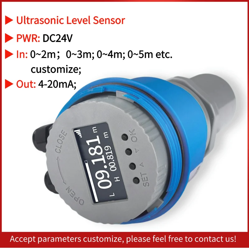 Ultrasonic-Water-Tank-Liquid-Depth-Level-Meter-DC24V-Ultrasonic-level ...