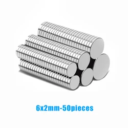 Ultra - Strong Round Magnets for Decoration, Fridge, DIY, and Office Use (6x2mm - 50pcs)