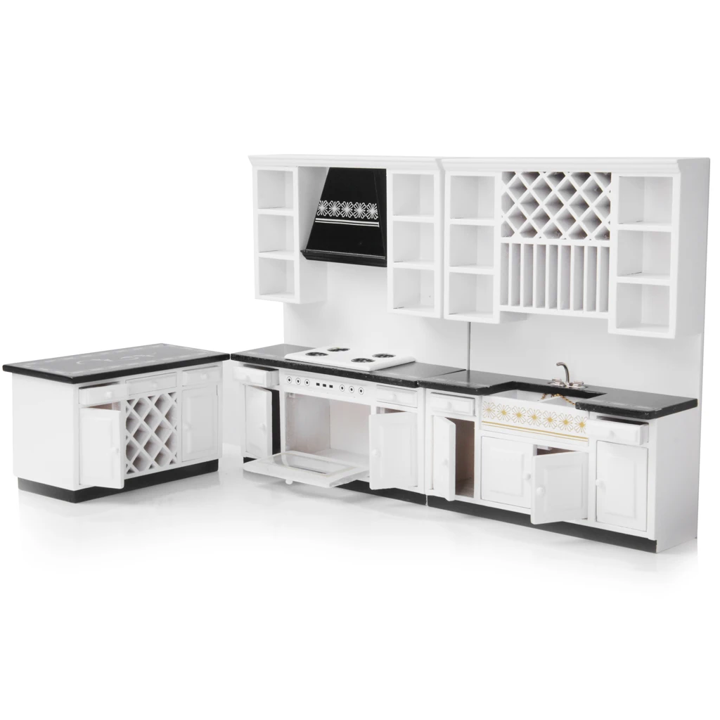 

Miniature Kitchen Cabinet Set 1:12 Dolls House Furniture
