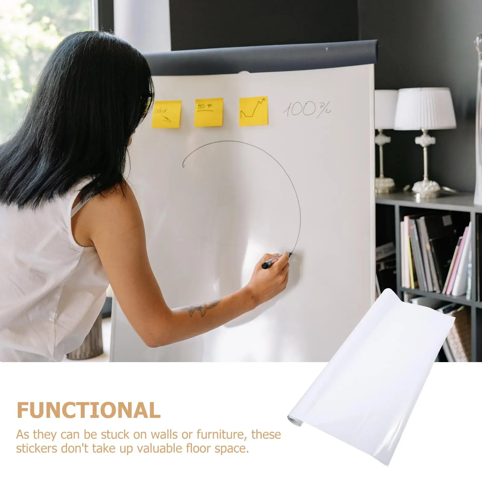 Removable Whiteboard Wall Stickers Dry Erase Sheet Home Office Classroom Kids Drawing Blackboard Paper Presentation