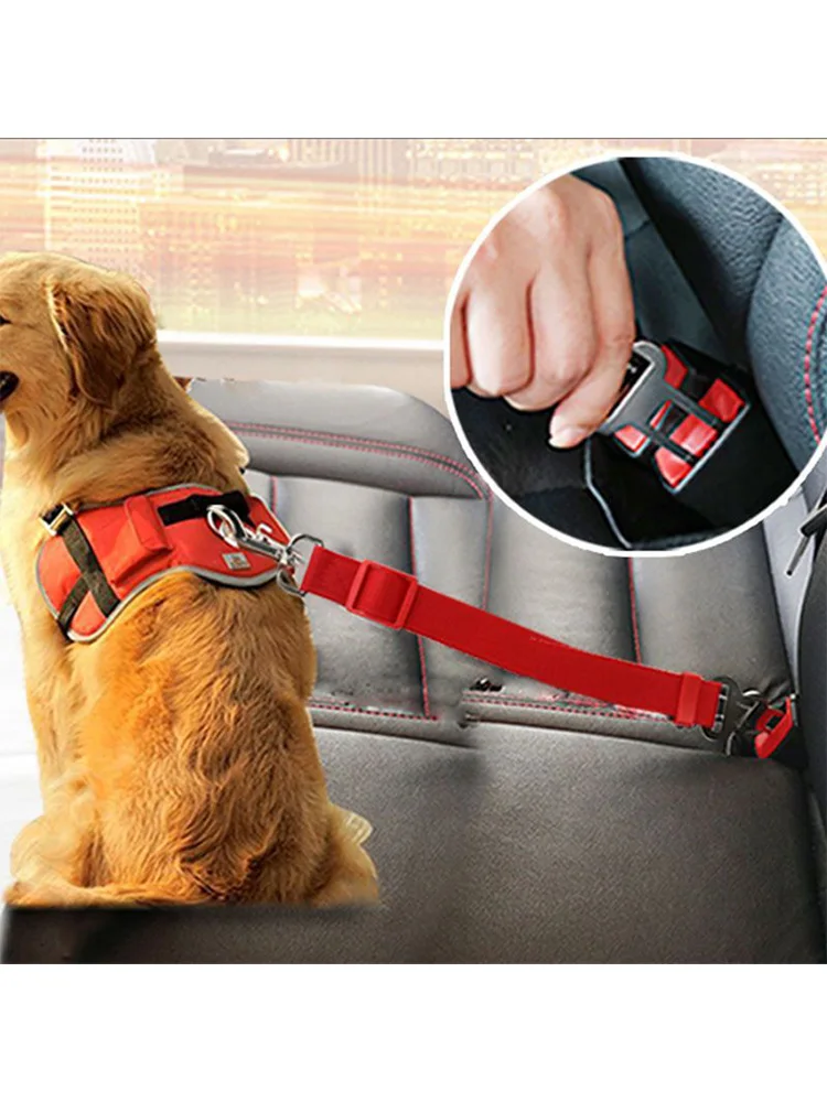 Dog Traction Rope Pet Dog Safety Rope Car Mounted Adjustable Car Used Dog Supplies
