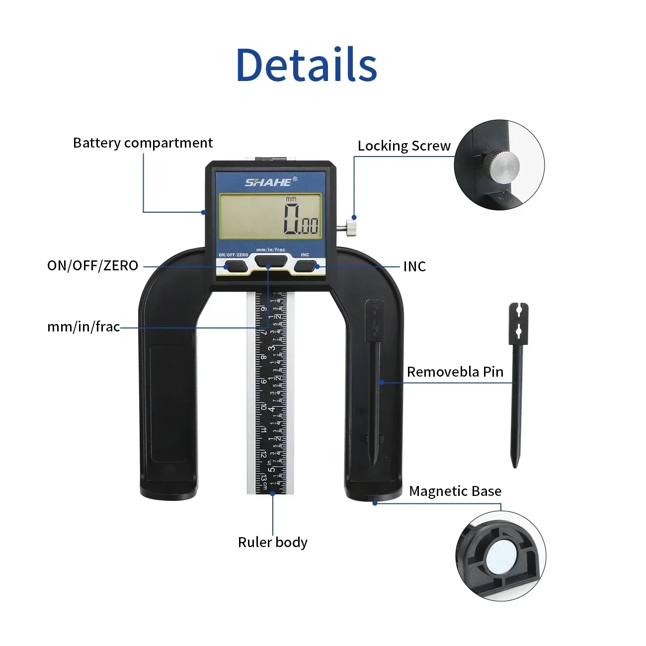 0-80mm Digital Depth Height Gge Caliper Digital ... – Grandado
